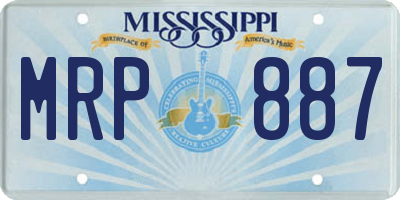 MS license plate MRP887