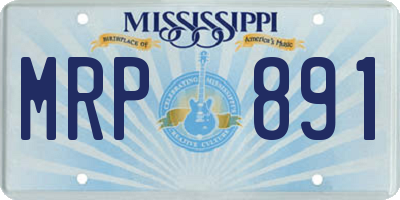 MS license plate MRP891
