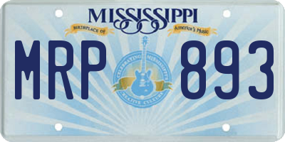 MS license plate MRP893