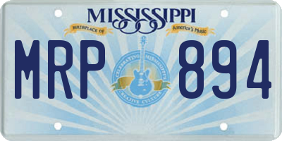 MS license plate MRP894