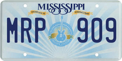 MS license plate MRP909
