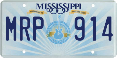 MS license plate MRP914