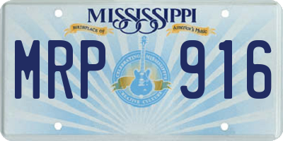 MS license plate MRP916