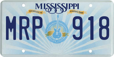 MS license plate MRP918