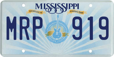 MS license plate MRP919