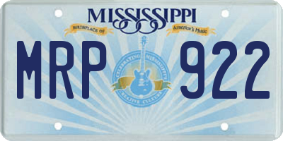 MS license plate MRP922