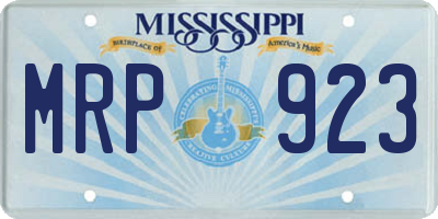 MS license plate MRP923