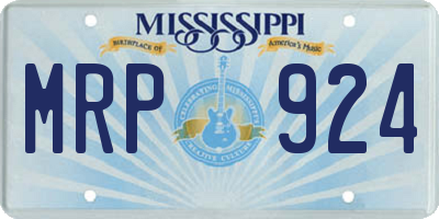 MS license plate MRP924