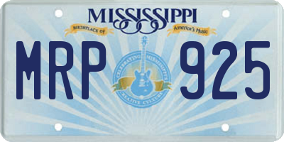 MS license plate MRP925