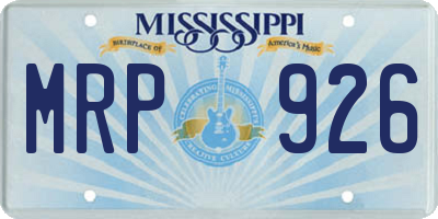 MS license plate MRP926