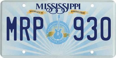 MS license plate MRP930