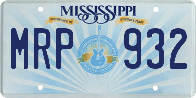 MS license plate MRP932