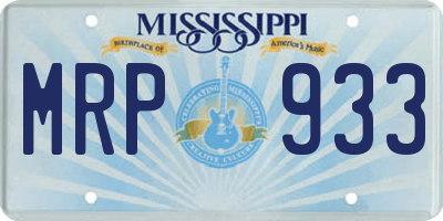 MS license plate MRP933