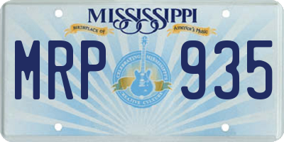 MS license plate MRP935