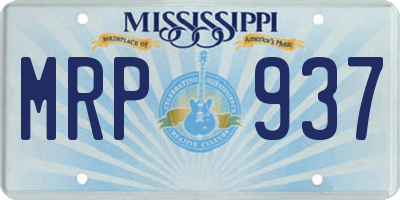 MS license plate MRP937