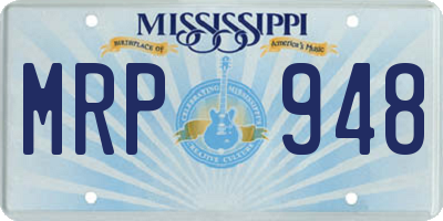 MS license plate MRP948