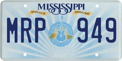 MS license plate MRP949