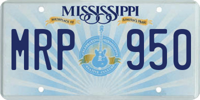 MS license plate MRP950