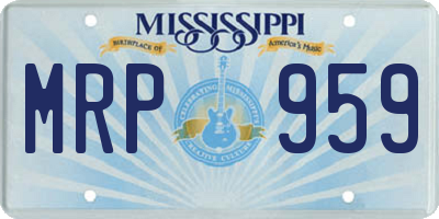 MS license plate MRP959