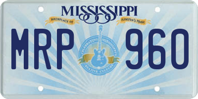 MS license plate MRP960