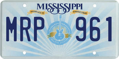 MS license plate MRP961