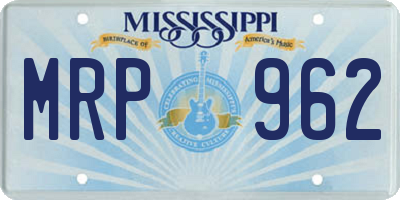 MS license plate MRP962