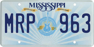 MS license plate MRP963