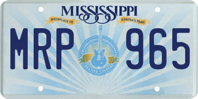 MS license plate MRP965