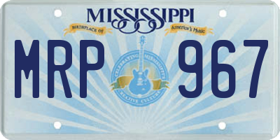 MS license plate MRP967