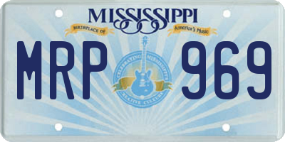MS license plate MRP969