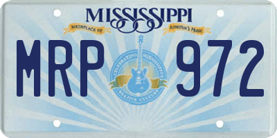 MS license plate MRP972