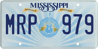 MS license plate MRP979