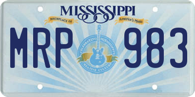 MS license plate MRP983