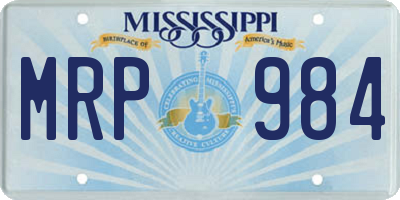MS license plate MRP984