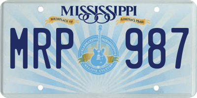MS license plate MRP987