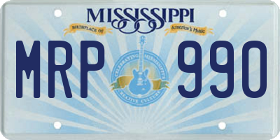 MS license plate MRP990