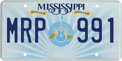MS license plate MRP991