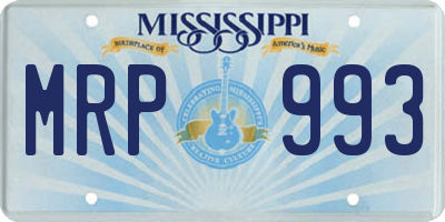 MS license plate MRP993