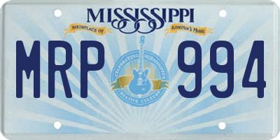 MS license plate MRP994