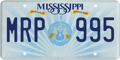 MS license plate MRP995