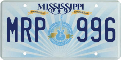 MS license plate MRP996