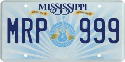MS license plate MRP999