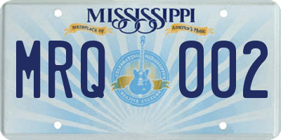 MS license plate MRQ002