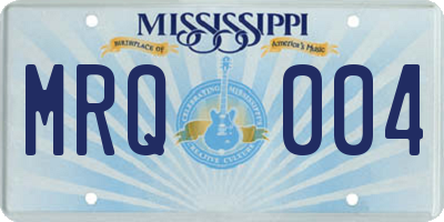 MS license plate MRQ004