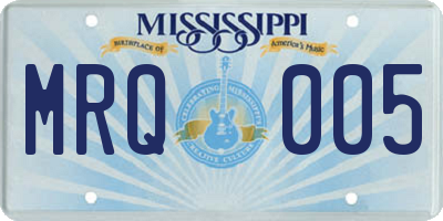 MS license plate MRQ005