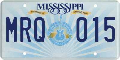 MS license plate MRQ015