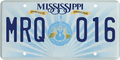MS license plate MRQ016