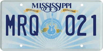MS license plate MRQ021