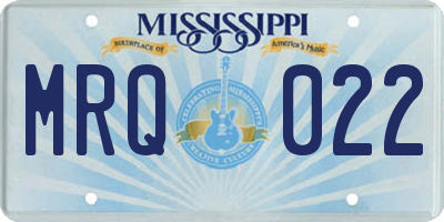 MS license plate MRQ022