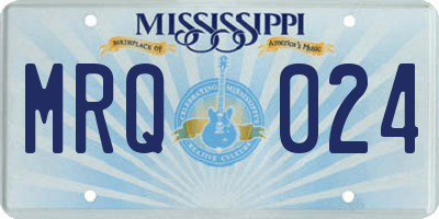 MS license plate MRQ024